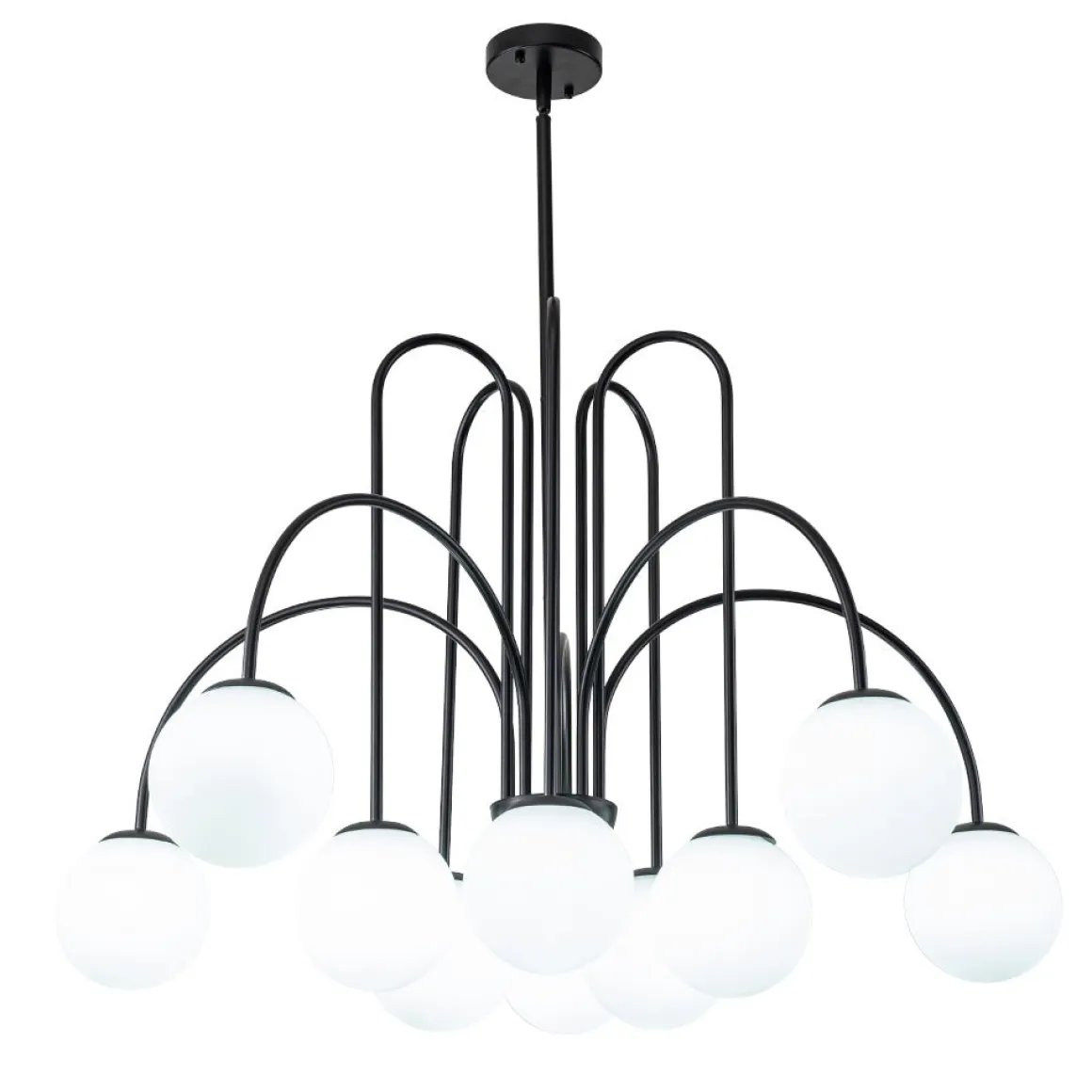 10-Light Frosted Glass Globe Bubble Chandelier