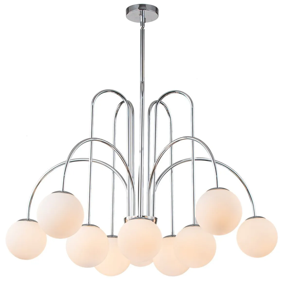 10-Light Frosted Glass Globe Bubble Chandelier