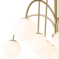 10-Light Frosted Glass Globe Bubble Chandelier