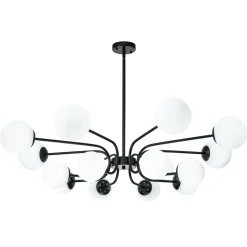 16-Light Frosted Glass Globe Bubble Sputnik Chandelier