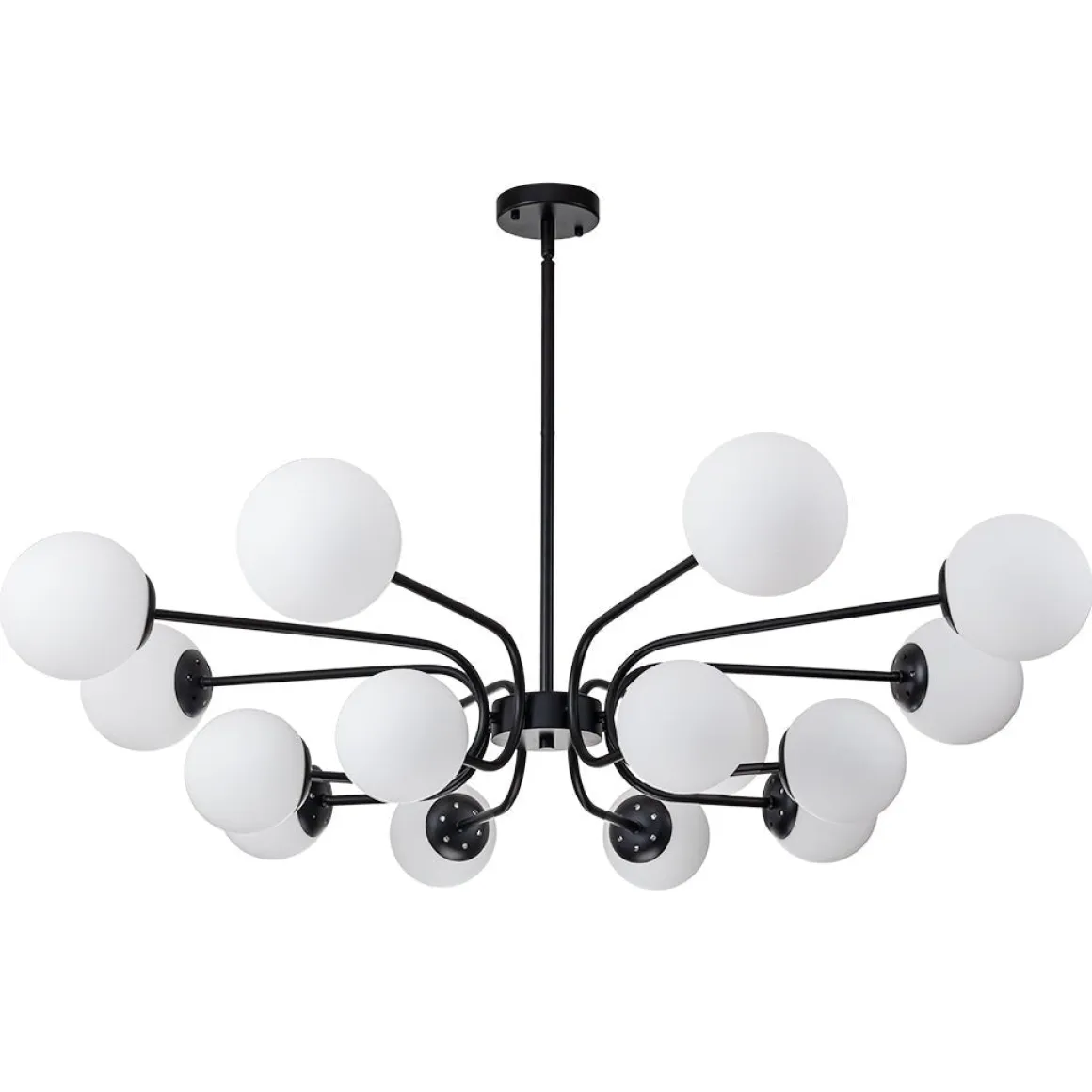 16-Light Frosted Glass Globe Bubble Sputnik Chandelier