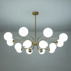 16-Light Frosted Glass Globe Bubble Sputnik Chandelier