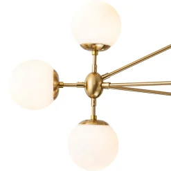 10-Light Frosted Glass Globe Geometric Chandelier