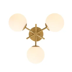 3-Light Frosted Glass Globe Tiered Sputnik Semi Flush Mount