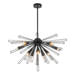 10-Light Geometric Sputnik Sunburst Chandelier