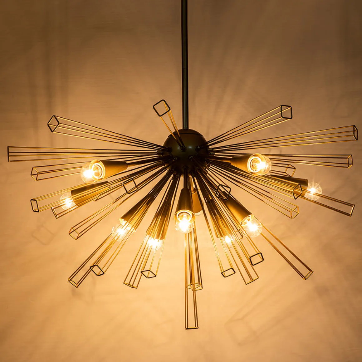 10-Light Geometric Sputnik Sunburst Chandelier