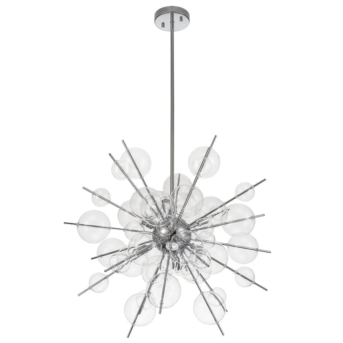 6-Light Glass Globe Bubble Sputnik Sunburst Chandelier