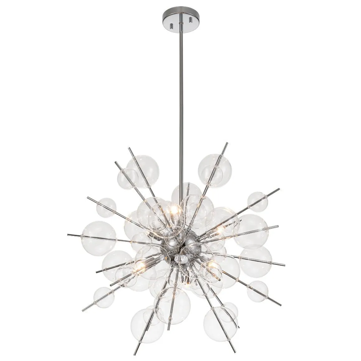 6-Light Glass Globe Bubble Sputnik Sunburst Chandelier
