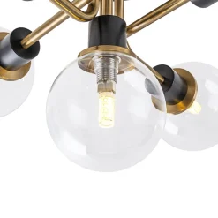 5-light Glass Globe Semi Flush Bubble Ceiling Light