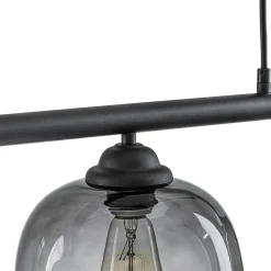 3-Light Gradual Smoked Glass Shade Linear Island Pendant