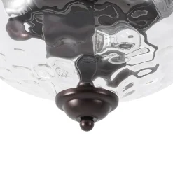 2-light Hammered Glass Flush Mount Ceiling Light