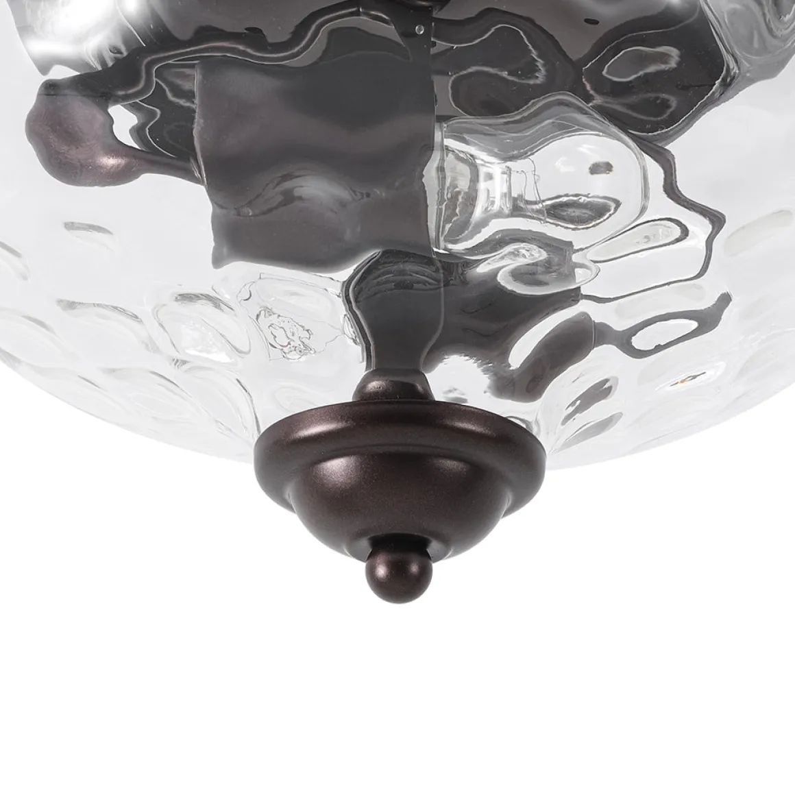 2-light Hammered Glass Flush Mount Ceiling Light