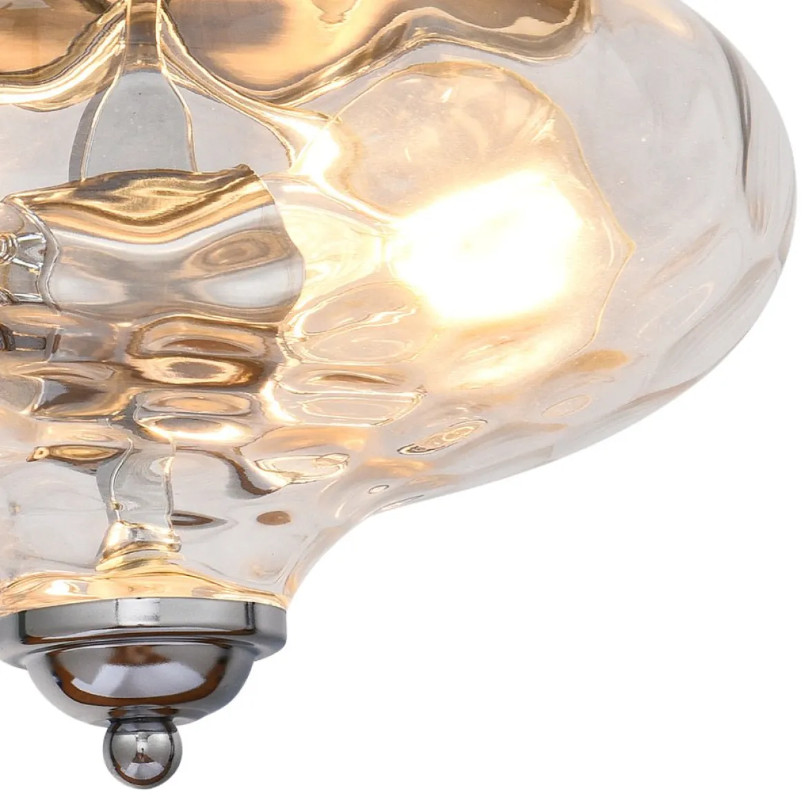2-light Hammered Glass Flush Mount Ceiling Light