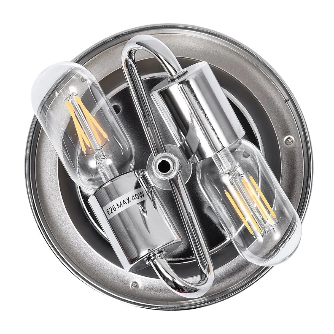2-light Hammered Glass Flush Mount Ceiling Light
