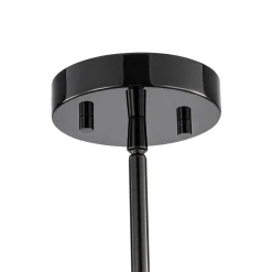 9-Light Hammered Smoked Glass Bubble Black Sputnik Chandelier