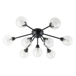 9-Light Layered Glass Bubble Sputnik Semi Flush Chandelier