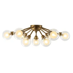 9-Light Layered Glass Bubble Sputnik Semi Flush Chandelier