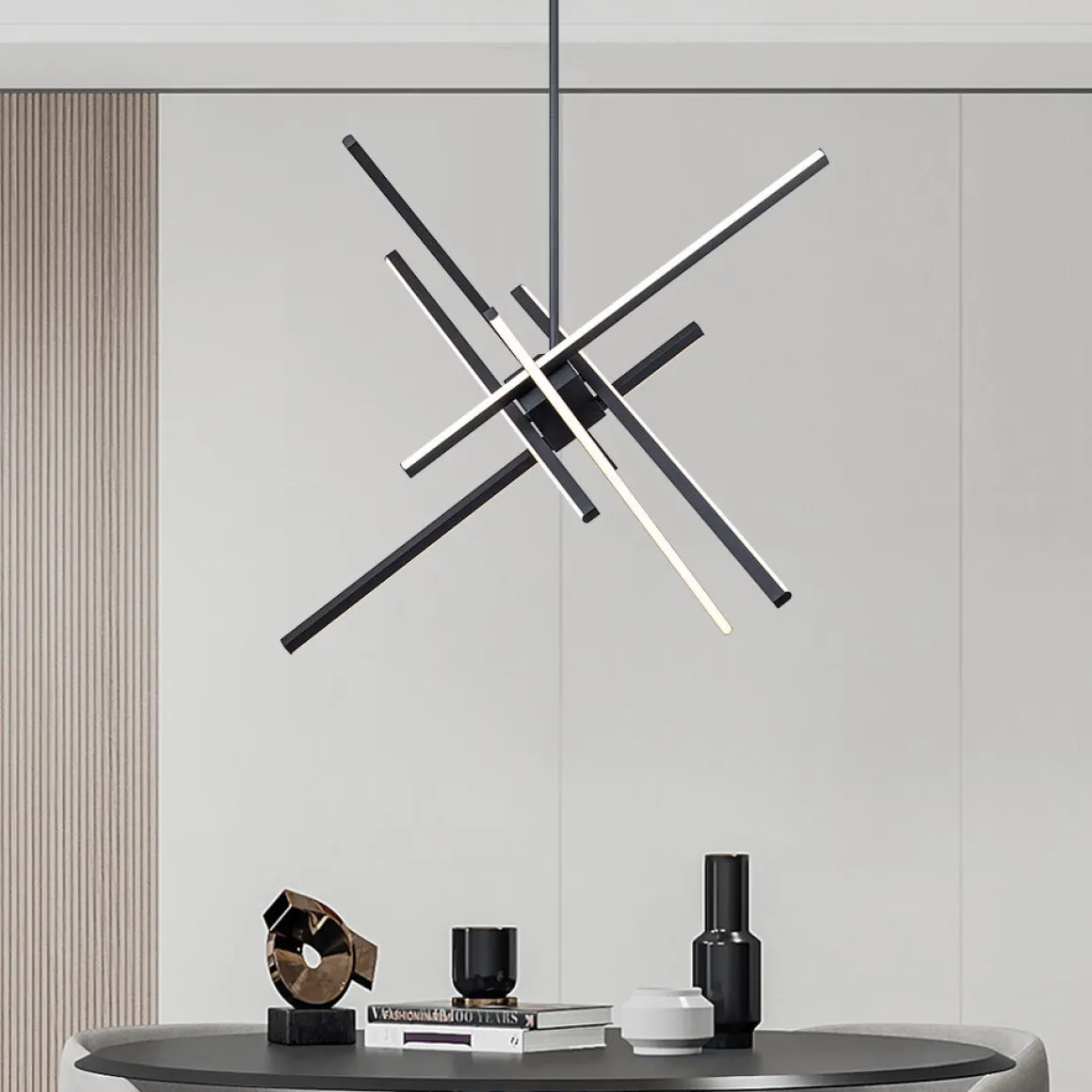 6-Light LED Rod Sputnik Chandelier