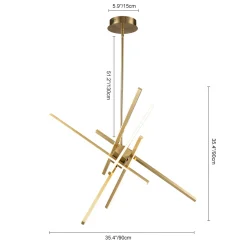 6-Light LED Rod Sputnik Chandelier