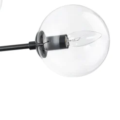 8-Light Linear Sputnik Clear Glass Bubble Chandelier