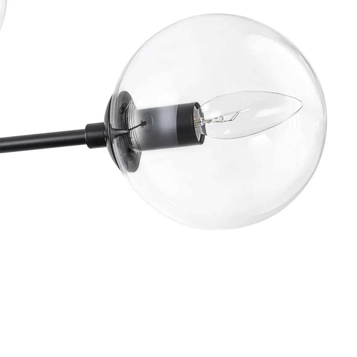 8-Light Linear Sputnik Clear Glass Bubble Chandelier