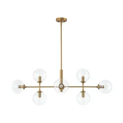 8-Light Linear Sputnik Clear Glass Bubble Chandelier