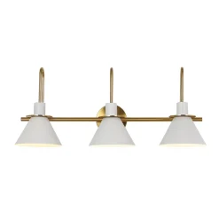 3-Light Metal Conical Shade Bathroom Vanity Wall Sconce