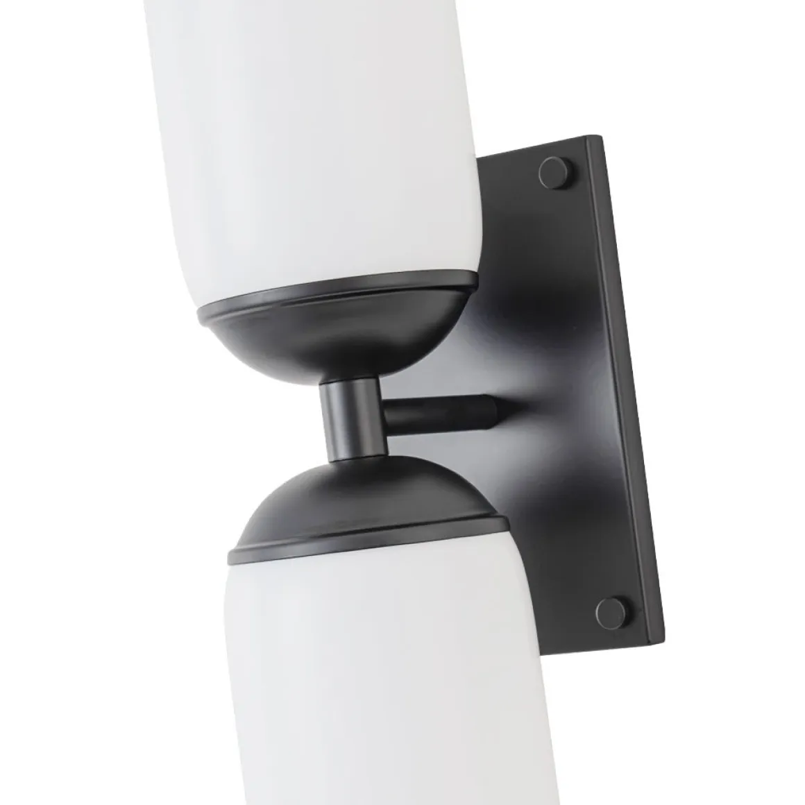 2-Light Milky White Glass Cylinder Vanity Wall Sconce