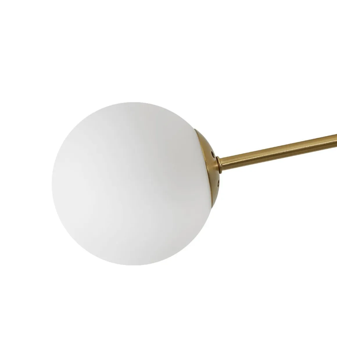 4-Light Minimalist Linear Sputnik Opal Glass Globe Semi Flush