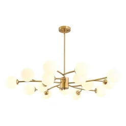 15-Light Opal Glass Globe Bubble Sputnik Branch Chandelier