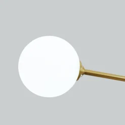 6-Light Opal Glass Globe Linear Sputnik Semi Flush