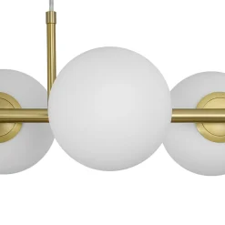 6-Light Opal Glass Globe Linear Island Chandelier