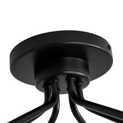 6-Light Opal Glass Globe Sputnik Semi Flush Mount