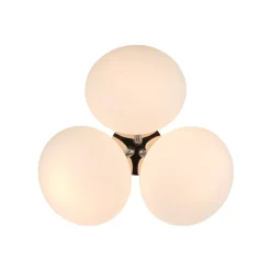 3-Light Opal Glass Sphere Semi Flush Mount Light
