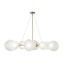 8-Light Opal Swirl Glass Globe Branch Island Chandelier