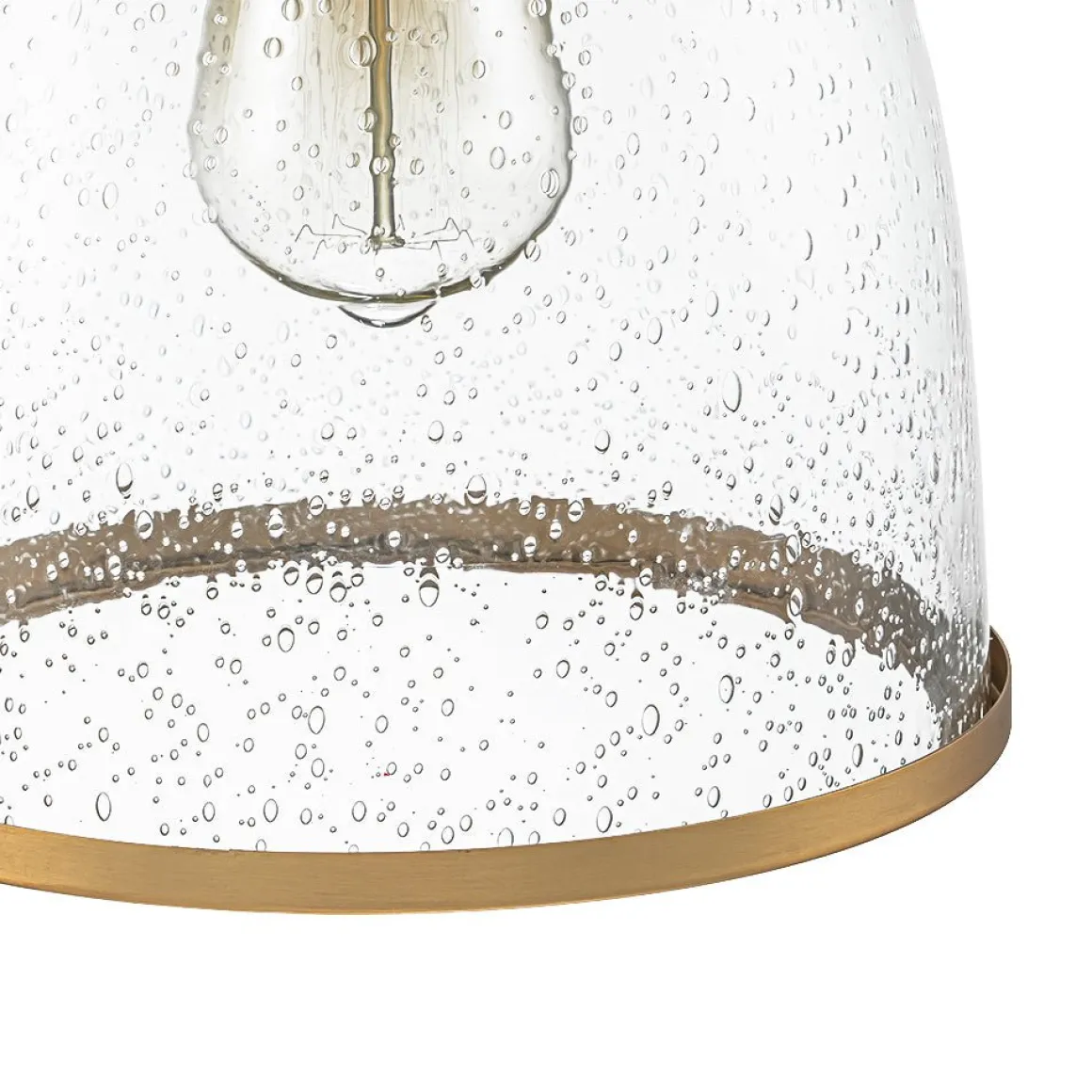 1-Light Seeded Glass Bell Dome Kitchen Pendant Light