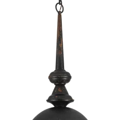 1-Light Shabby Chic Distressed Beige Metal Dome Pendant