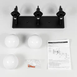 3-Light Shine Opal Glass Globe Bathroom Vanity Wall Sconce