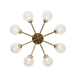 8-Light Textured Crackle Glass Globe Semi Flush Mount