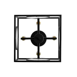4-light Textured Glass Square Lantern Semi Flush Mount