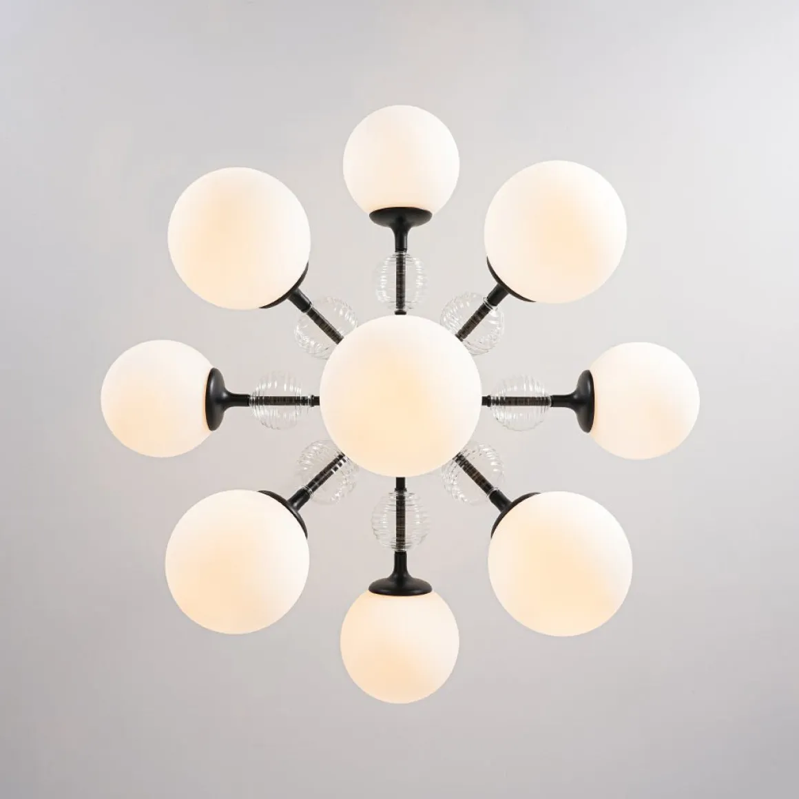 9-Light Tiered Sputnik Glass Globe Bubble Chandelier