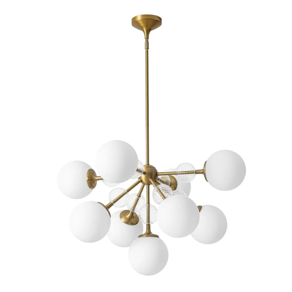 9-Light Tiered Sputnik Glass Globe Bubble Chandelier