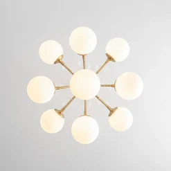 9-Light Tiered Sputnik Glass Globe Bubble Chandelier