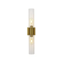 2-Light Up Down Glass Linear Tube Vanity Wall Lamp
