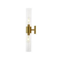 2-Light Up Down Glass Linear Tube Vanity Wall Lamp