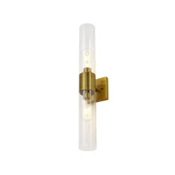 2-Light Up Down Glass Linear Tube Vanity Wall Lamp
