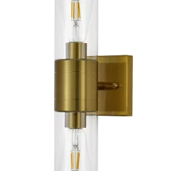 2-Light Up Down Glass Linear Tube Vanity Wall Lamp