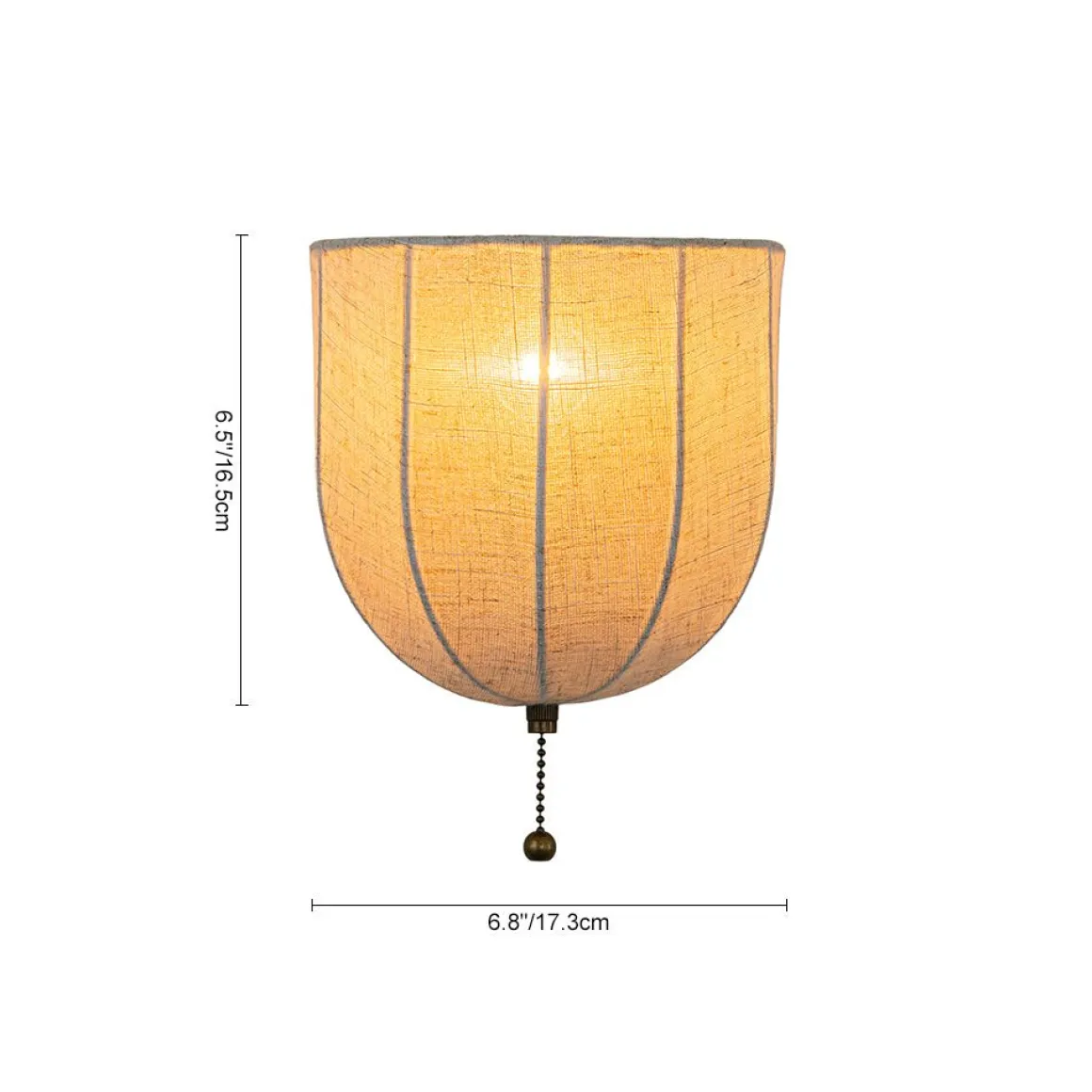 1-Light Vintage Natural Fabric Linen Cage Wall Sconce