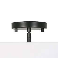 4-Light White Linen Round Drum Semi Flush Mount