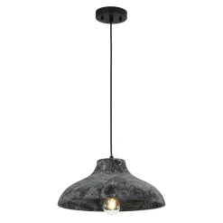 Limed Style Dome Distressed Wooden Single Pendant